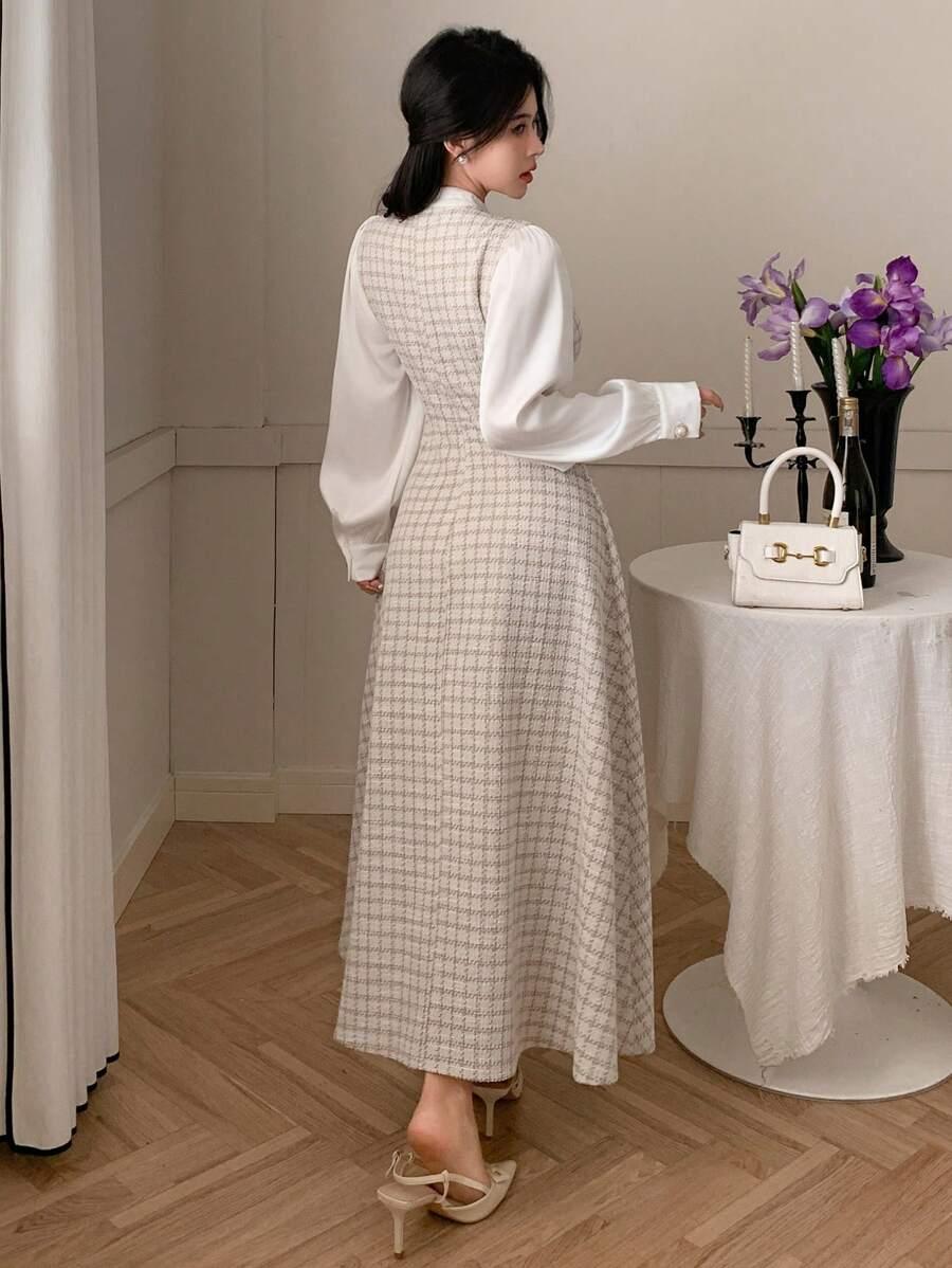 SHEIN MAXI SUKIENKA GUZIKI S06__L