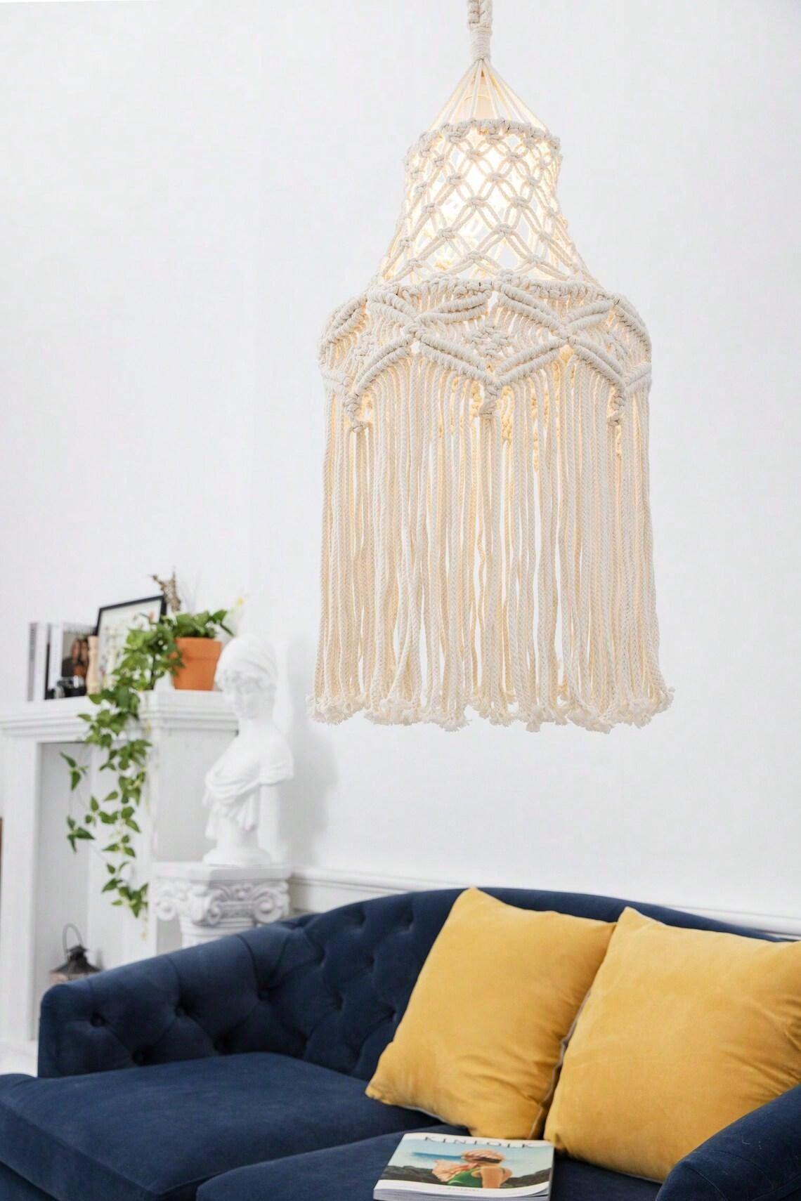 SHEIN BEŻOWA LAMPA FRĘDZLE S07__80X30