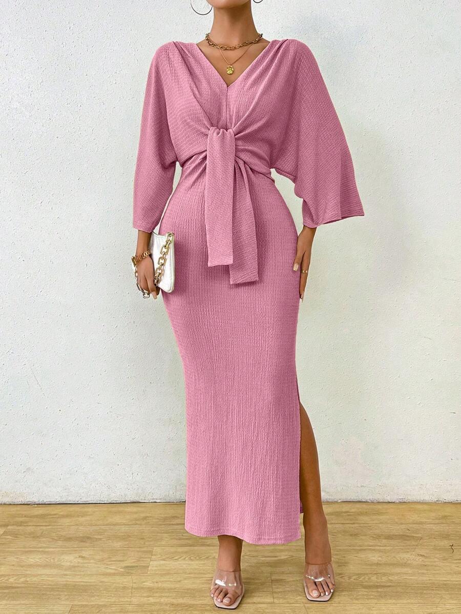 SHEIN RÓŻOWA SUKIENKA MAXI S06__L