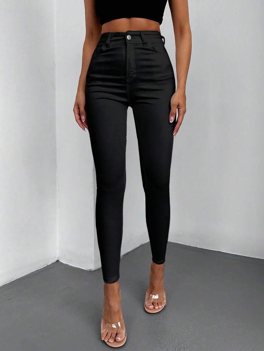 SHEIN CZARNE SPODNIE JEANS S06__S