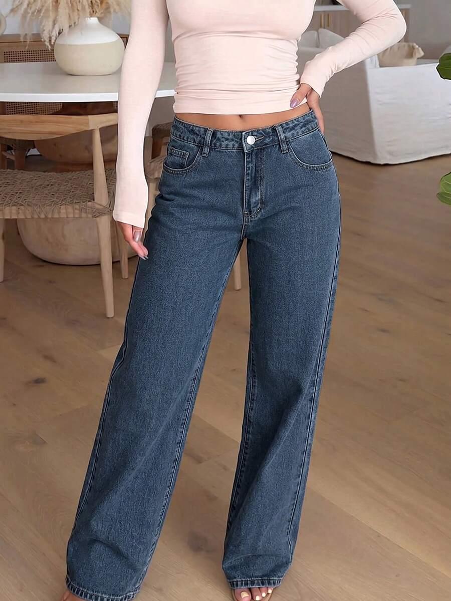 SHEIN NIEBIESKIE SPODNIE JEANS S06__S