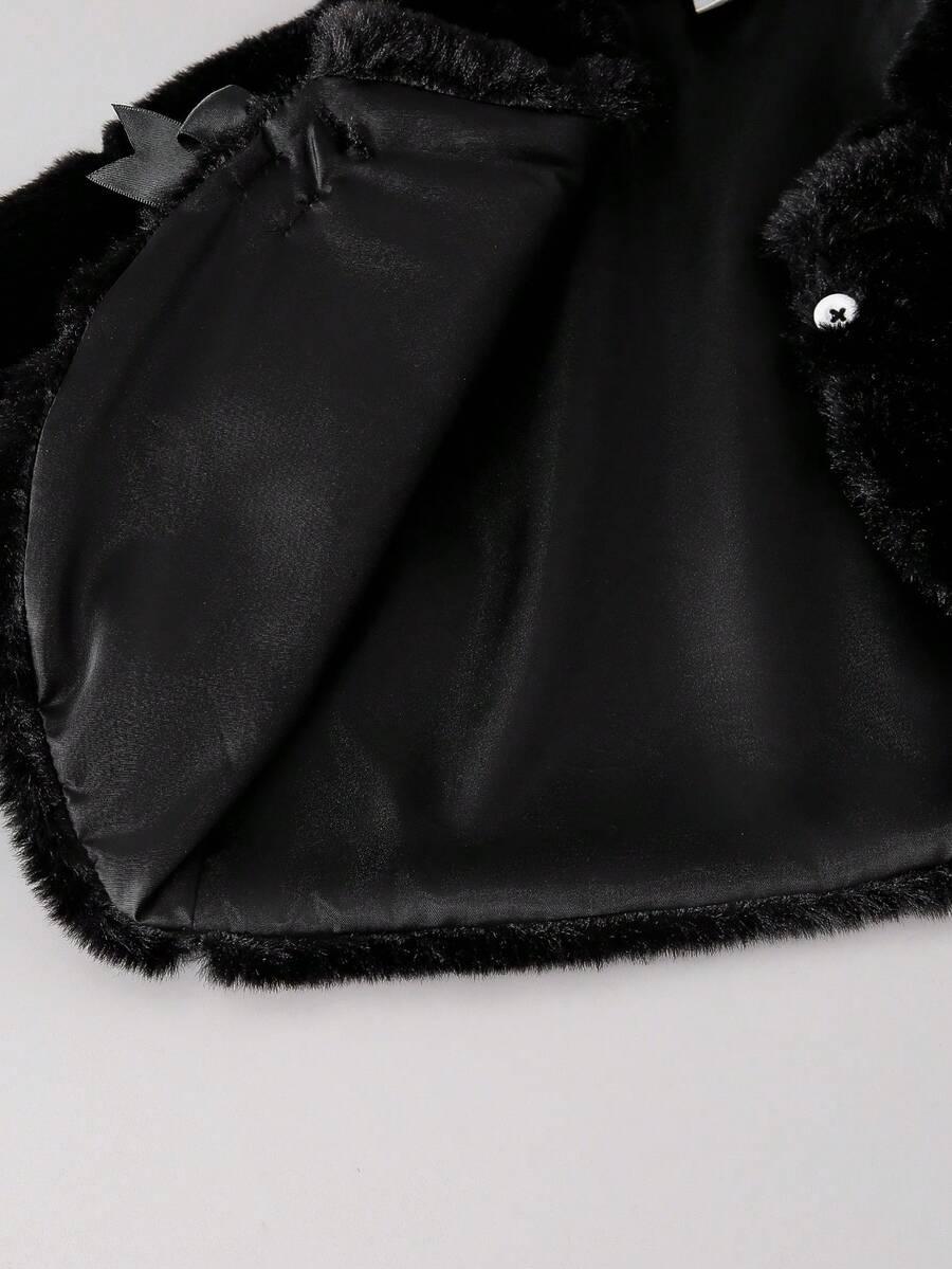 SHEIN CZARNA FLUFFY KURTKA S06__116-122