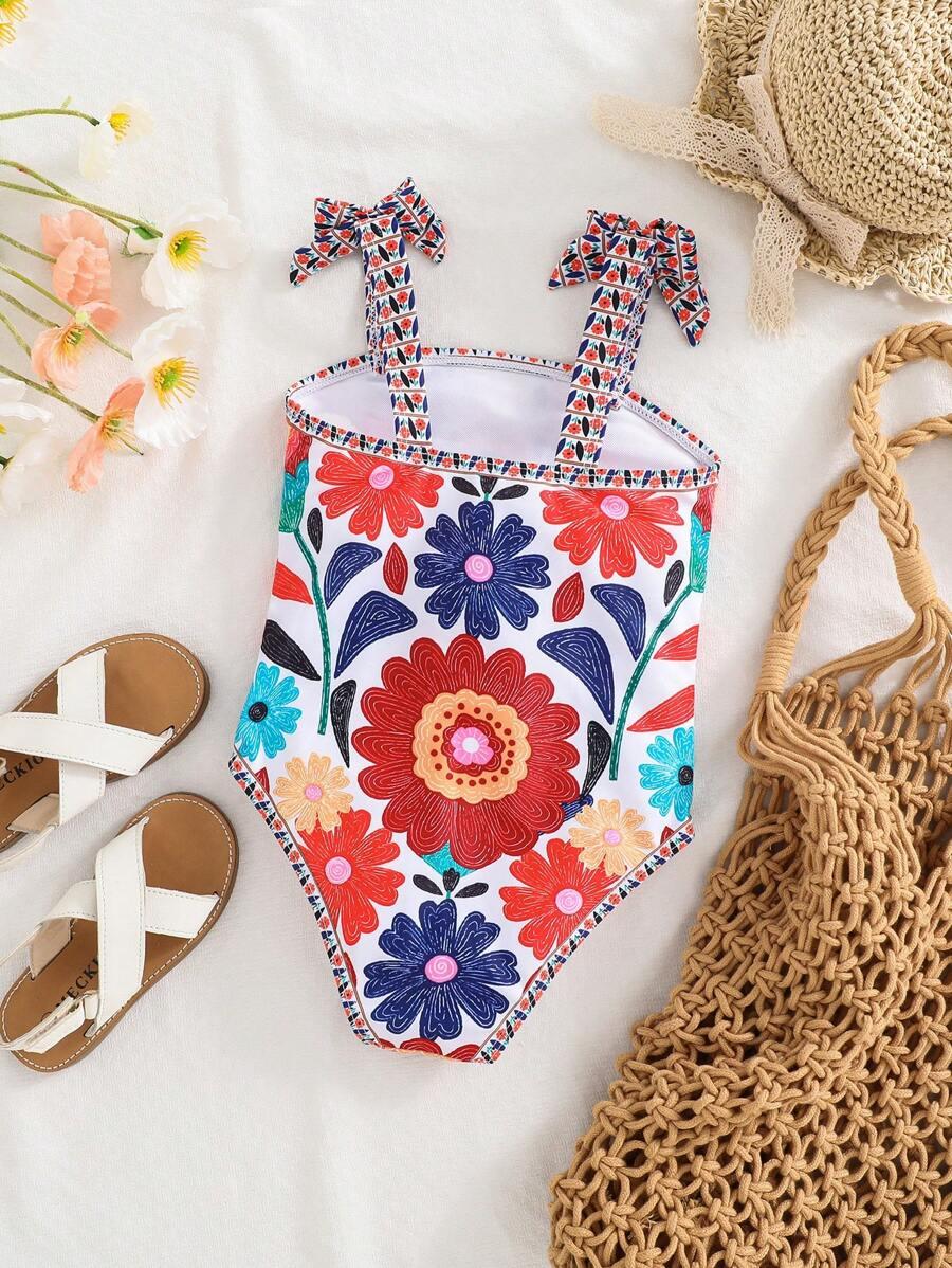 SHEIN JEDNOCZĘŚCIOWY STRÓJ KĄPIELOWY WZÓR PK01__104-110