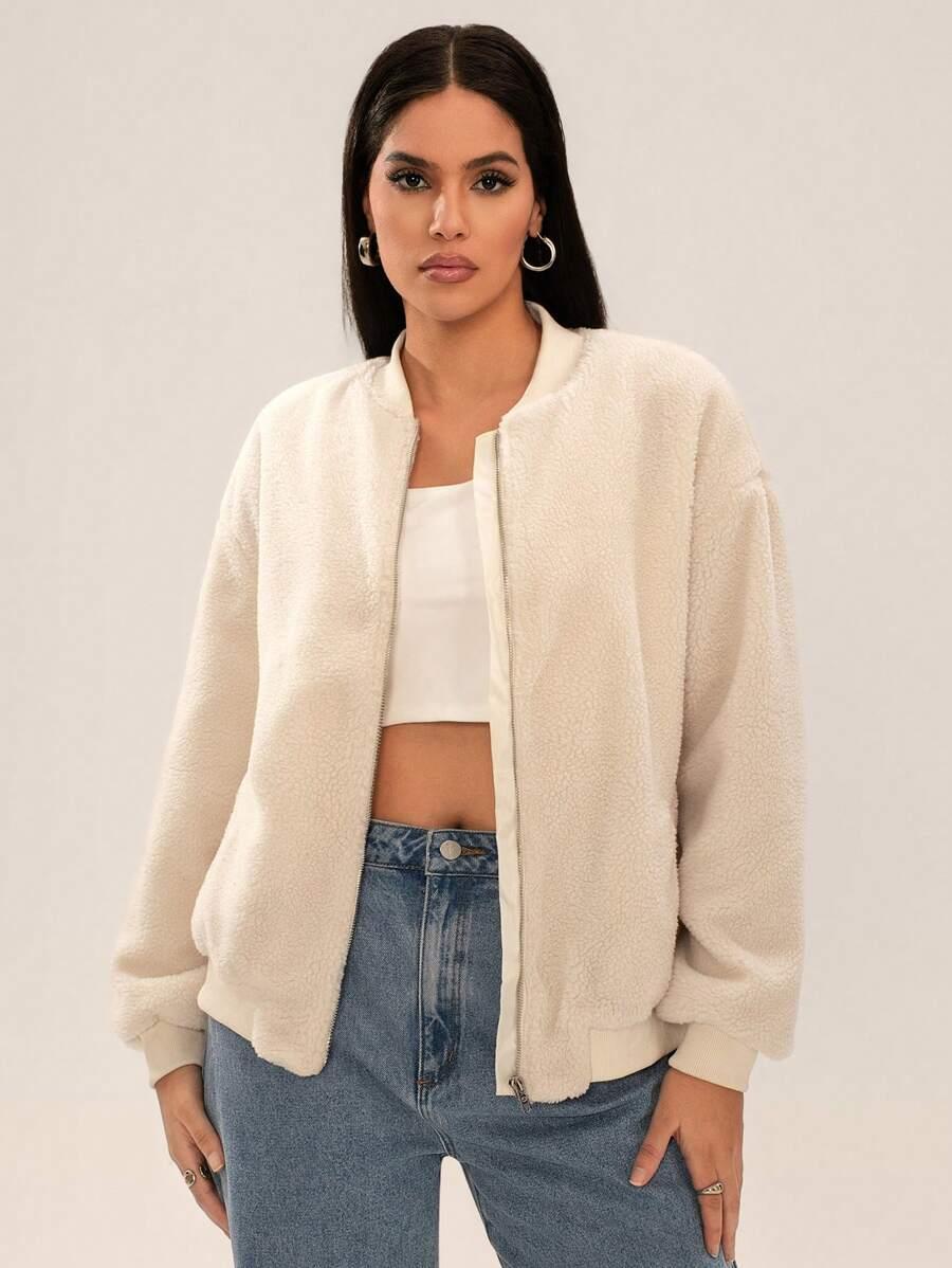 SHEIN BEŻOWA KURTKA MIŚ S06__L