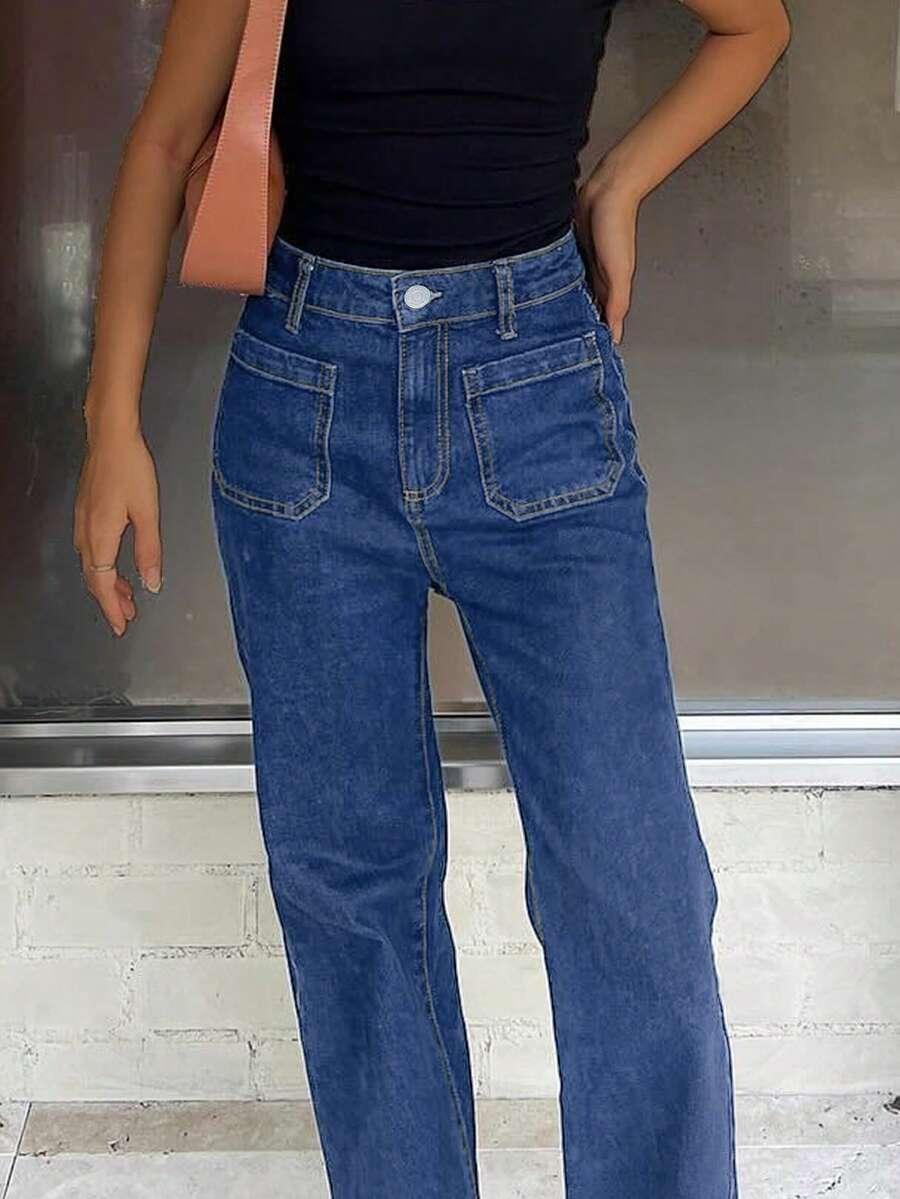 SHEIN SPODNIE JEANS WYSOKI STAN S06__M