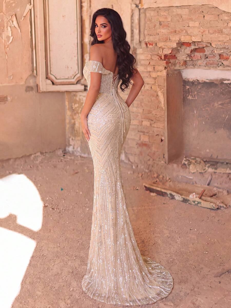 FAERIESTY MAXI SUKIENKA ODKRYTE RAMIONA ZDOBIENIA CEKINY PEREŁKI PK01__XS