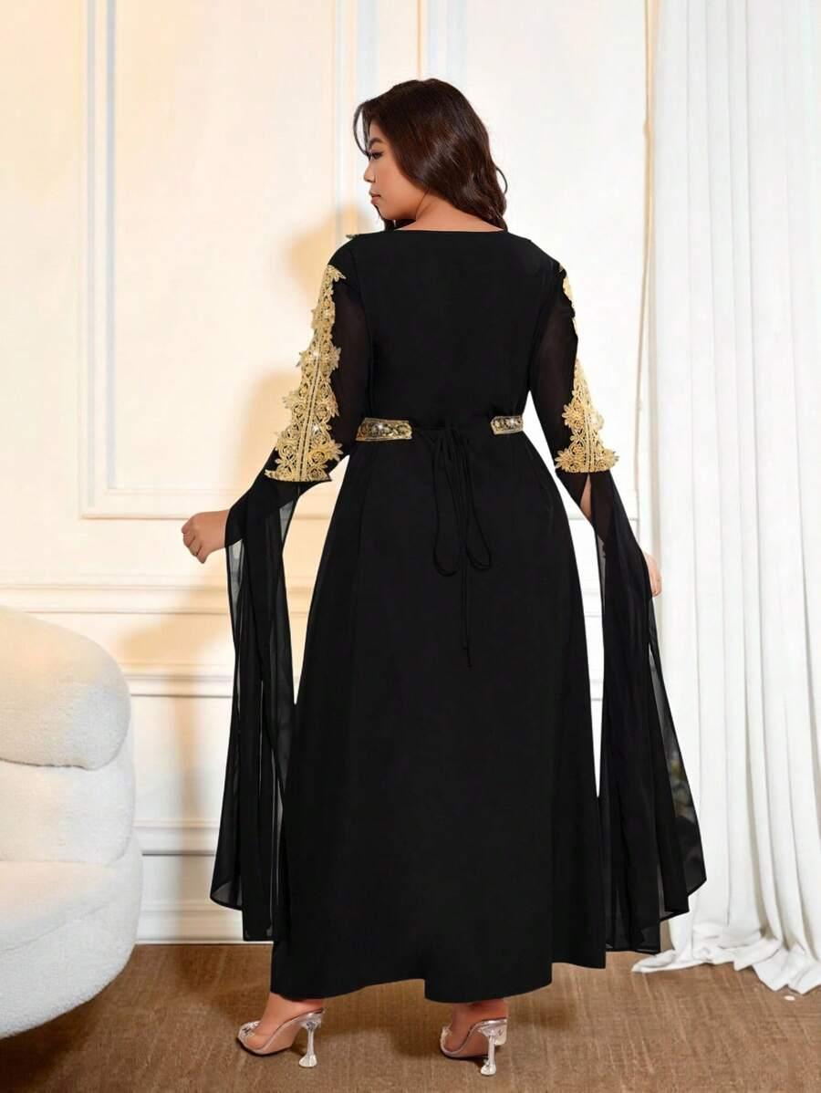 CRAVURE CZARNA MAXI SUKIENKA ZDOBIENIE S06__46