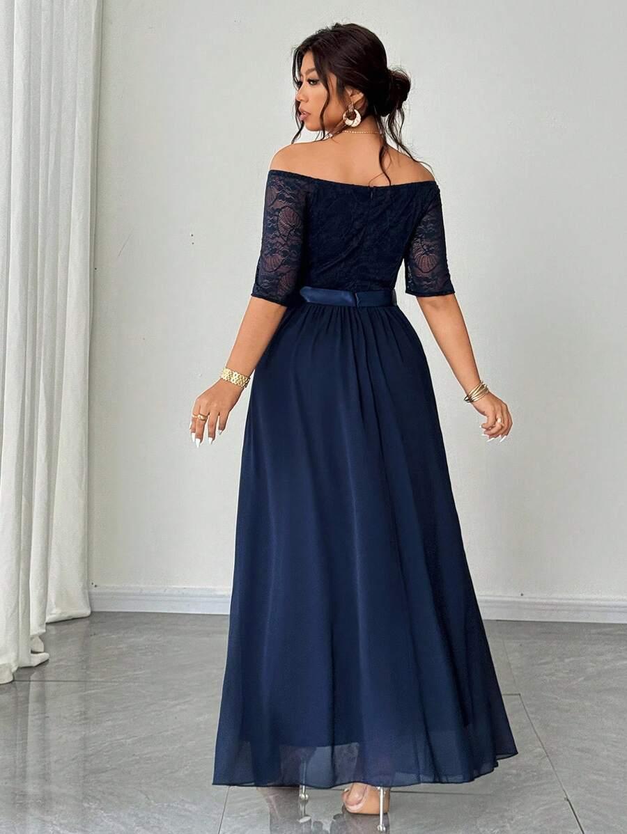 SHEIN GRANATOWA MAXI SUKIENKA S06__50