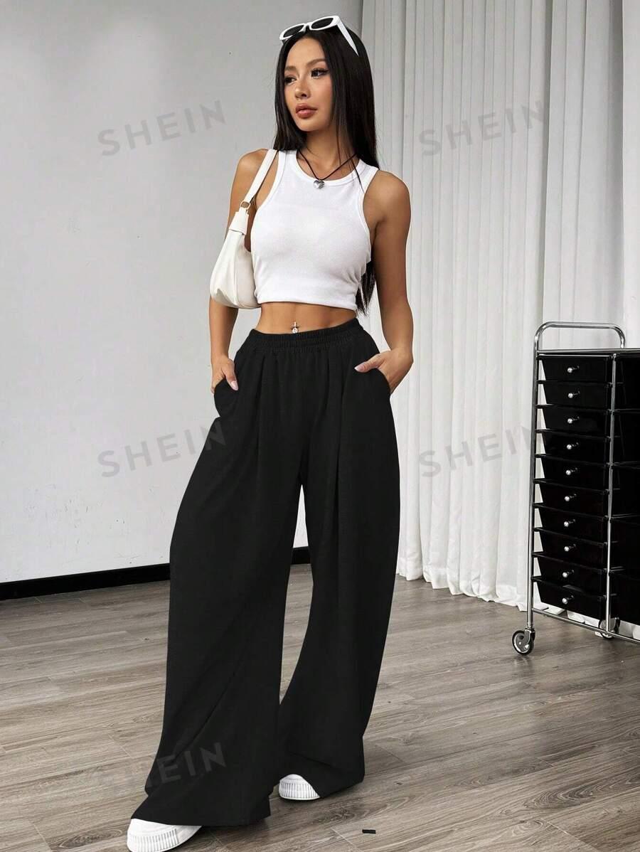 SHEIN CZARNE SPODNIE DRESOWE S06__M