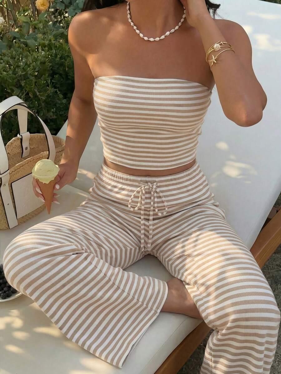 SHEIN SPODNIE W PASKI CASUAL S06__M