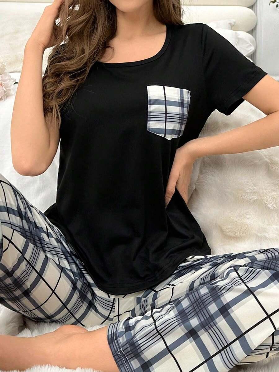 SHEIN GÓRA OD PIŻAMY KIESZEŃ PK01__L