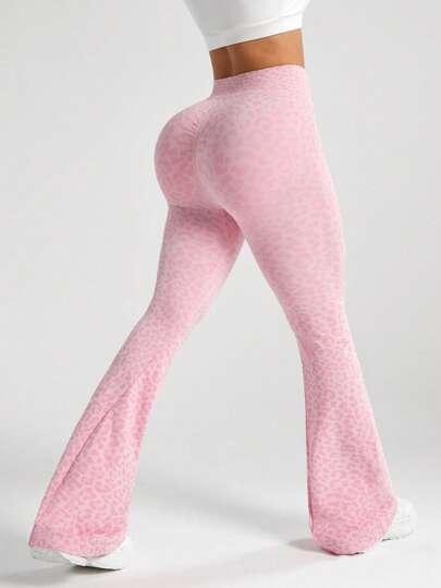 SHEIN RÓŻOWE LEGGINSY DZWONY ANIMAL PRINT S06__M
