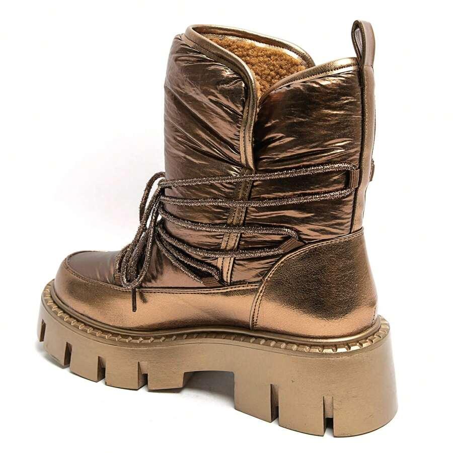 SHEIN BRĄZOWE ŚNIEGOWCE WIĄZANIE W01__36