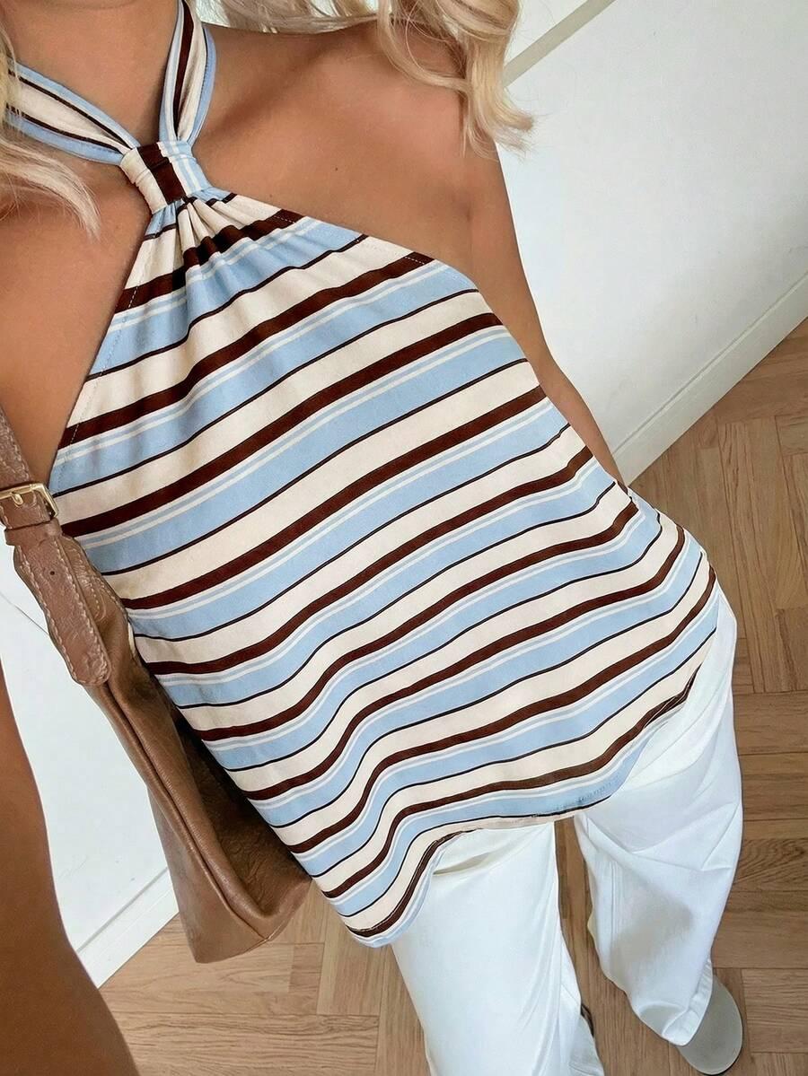 SHEIN TOP WIĄZANIE NA SZYI PASKI S06__M