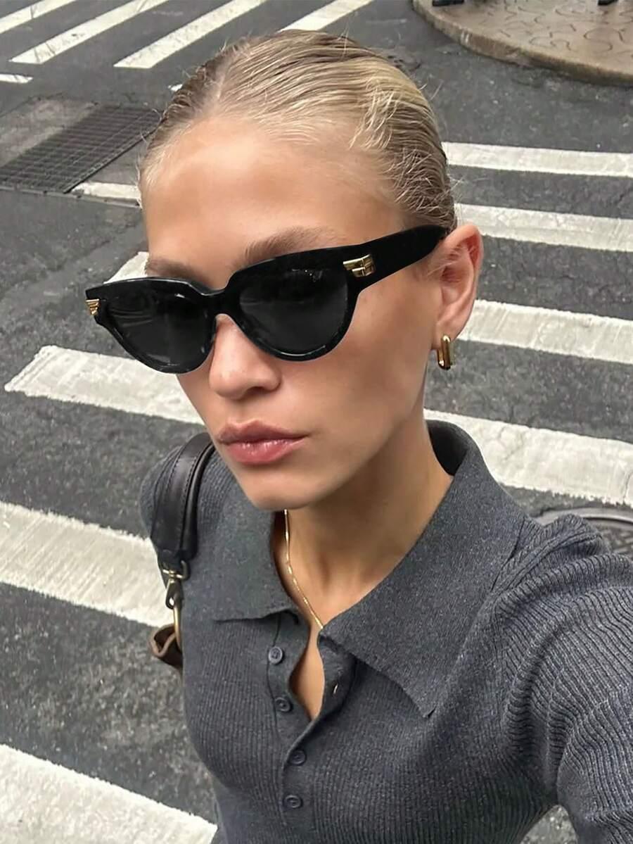 SHEIN CZARNE OKULARY PRZECIWSŁONECZNE S07