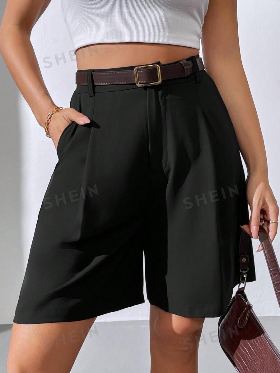 SHEIN CZARNE SPODENKI WYSOKI STAN S06__M