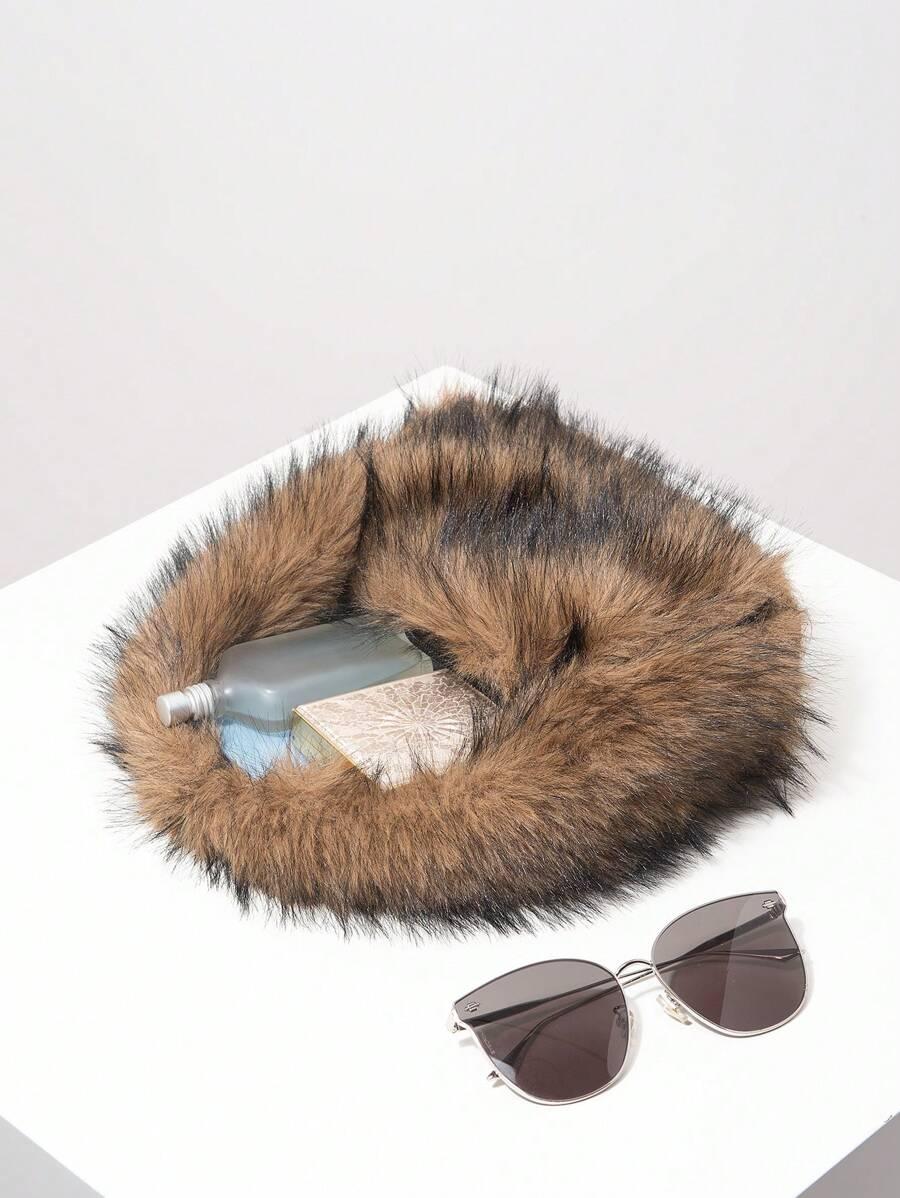 SHEIN BRĄZOWA FUTRZANA TOREBKA S07__29X15