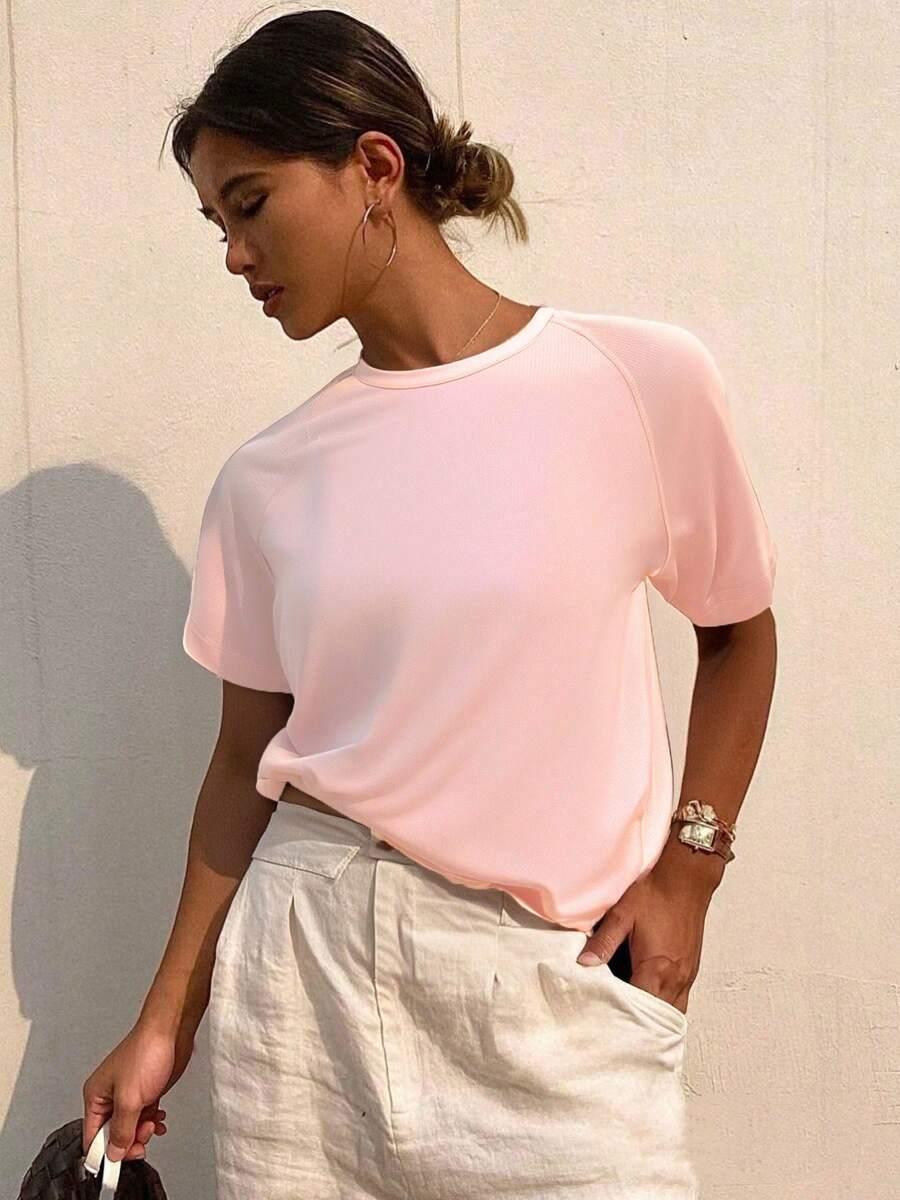SHEIN RÓŻOWA KOSZULKA SPORTOWA PK01__48