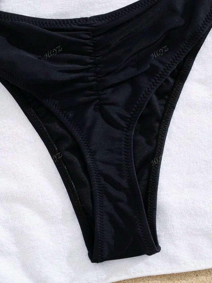 SHEIN CZARNY JEDNOCZĘŚCIOWY STRÓJ KĄPIELOWY S09__M