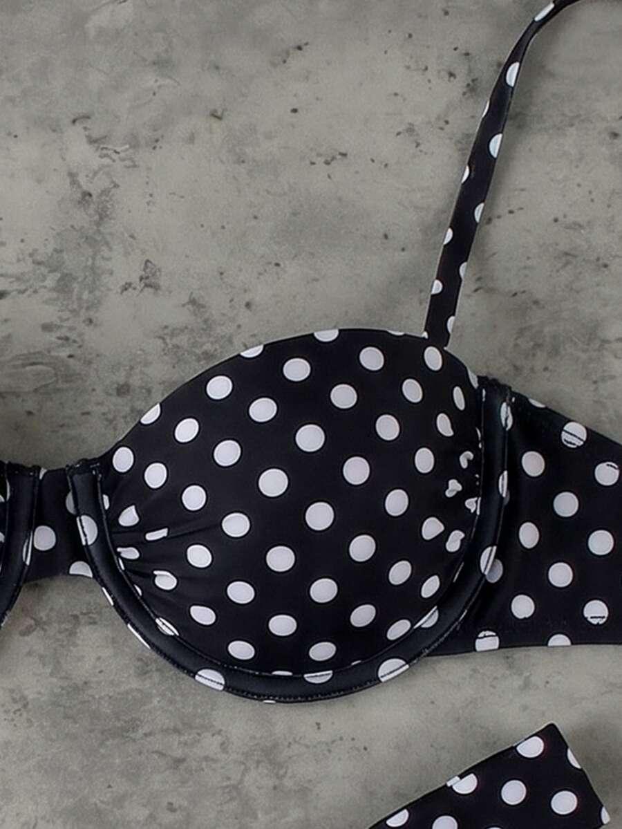 SHEIN DWUCZĘŚCIOWY STRÓJ KĄPIELOWY GROSZKI S09__L