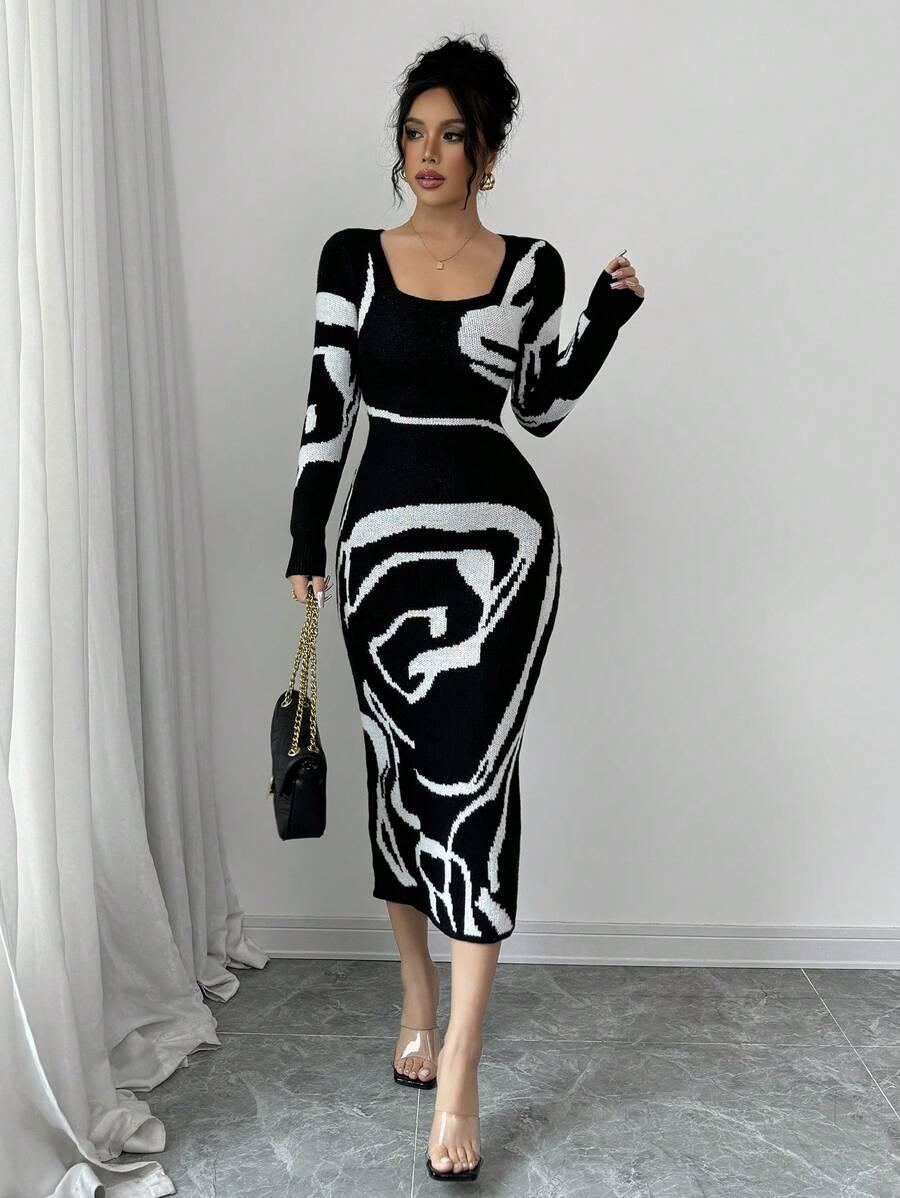 SHEIN DZIANINOWA SUKIENKA WZÓR S06__M