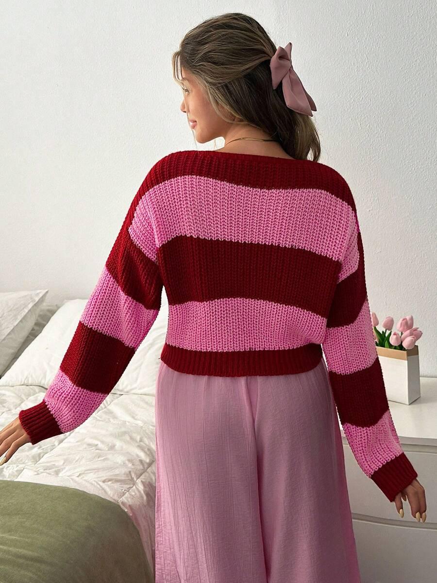 SHEIN SWETER W PASKI WIĄZANIE S06__L