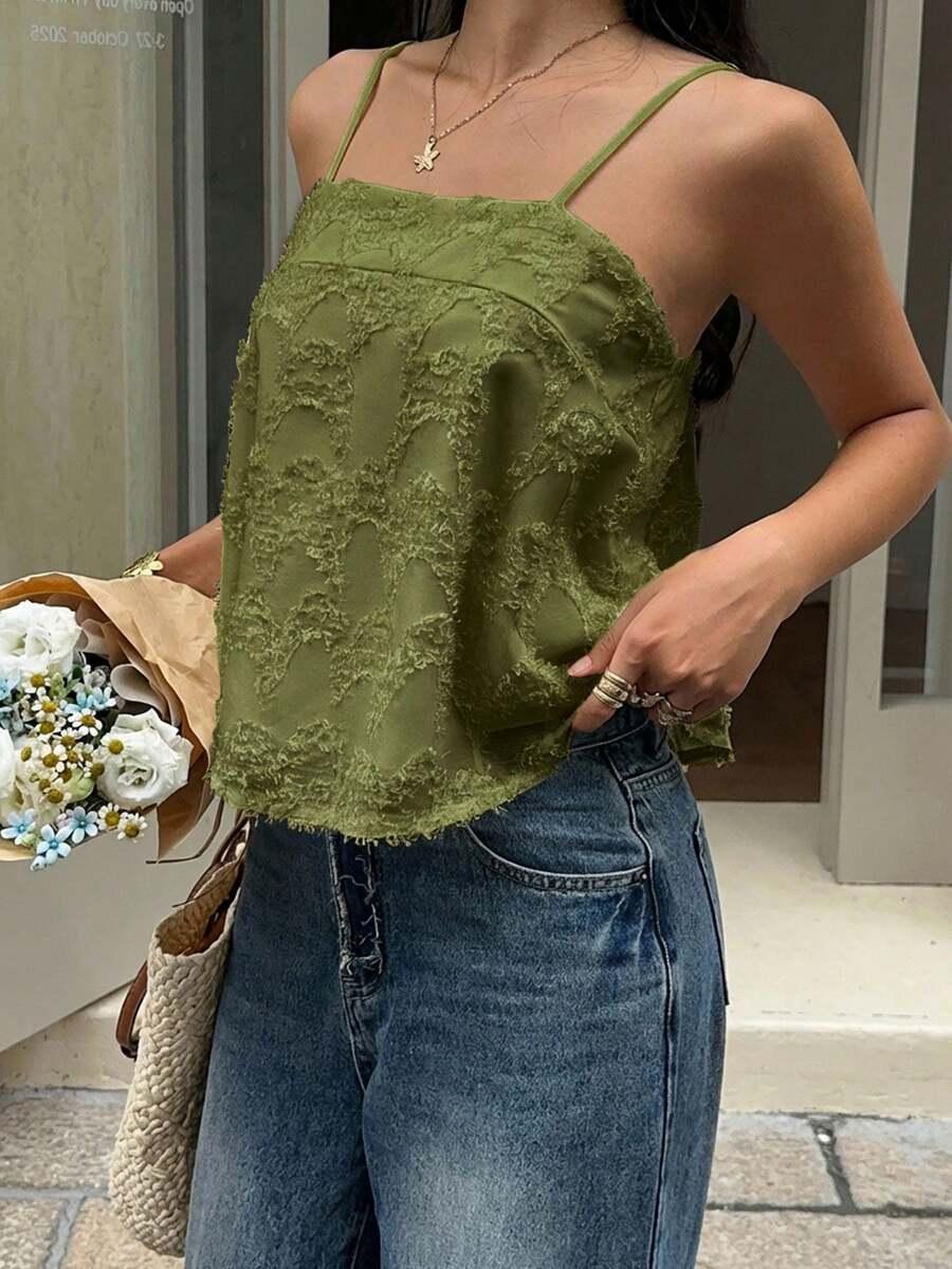 SHEIN ZIELONY TOP NA RAMIĄCZKACH S06__M