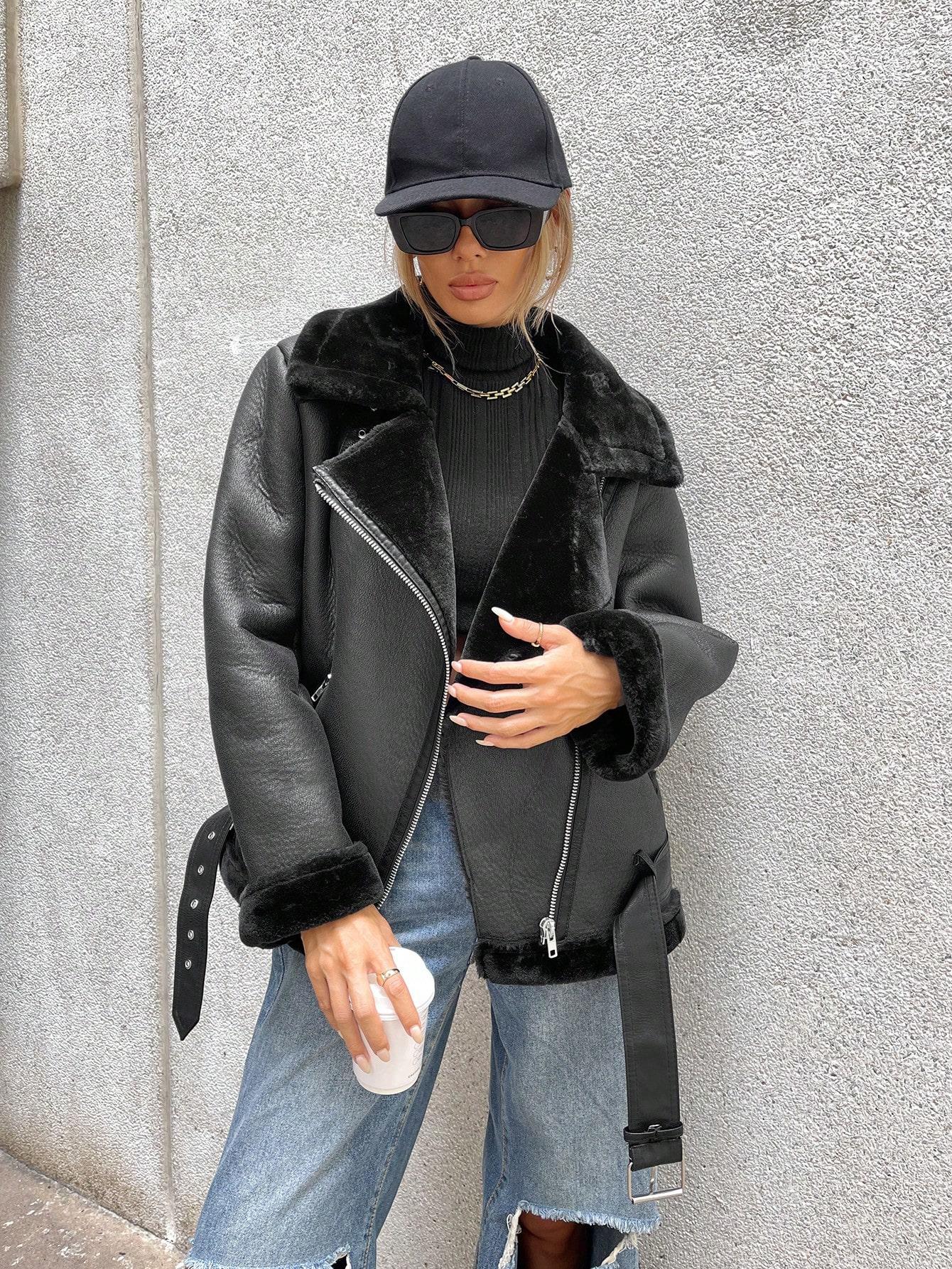 SHEIN CZARNA KURTKA ZAMEK W01__M