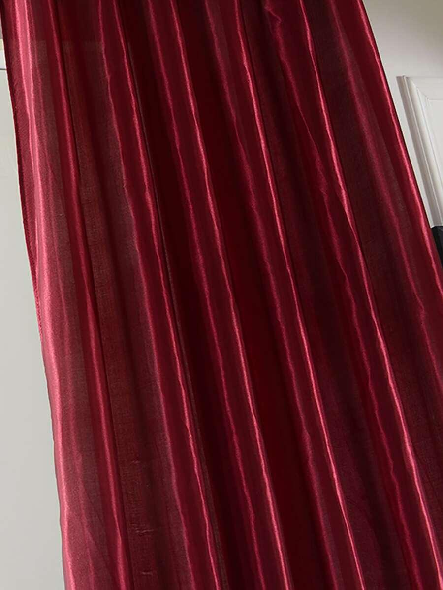SHEIN CZERWONA ZASŁONA DEKORACYJNA S07__100 X 200 CM
