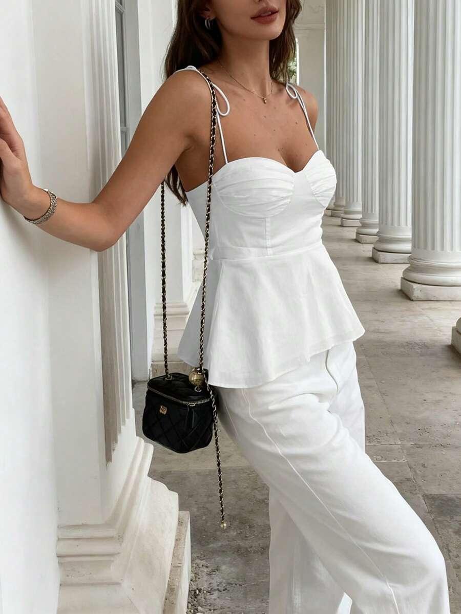 SHEIN BIAŁY TOP NA RAMIĄCZKACH S06__S