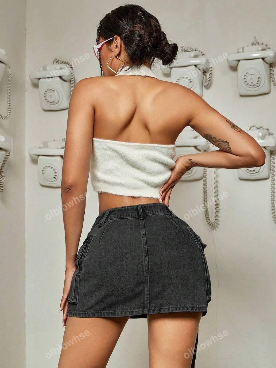 SHEIN JEANSOWA SPÓDNICA MINI S06__M