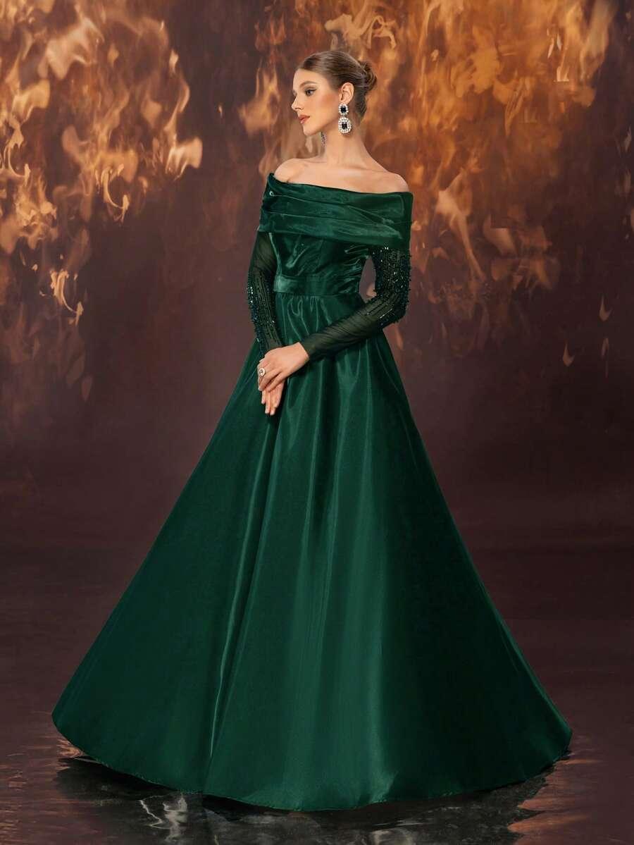 SHEIN ZIELONA MAXI SUKIENKA S06__L