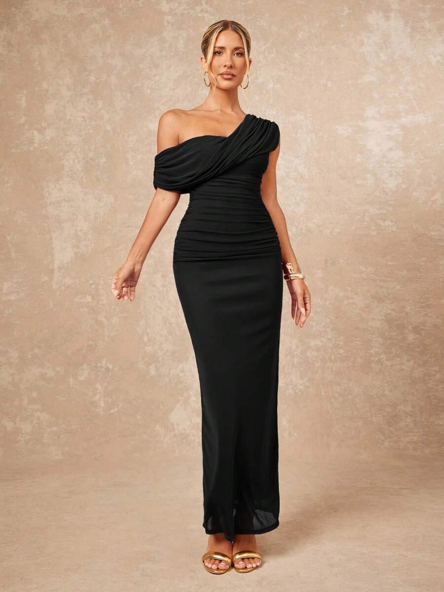 SHEIN CZARNA MAXI SUKIENKA S06__L