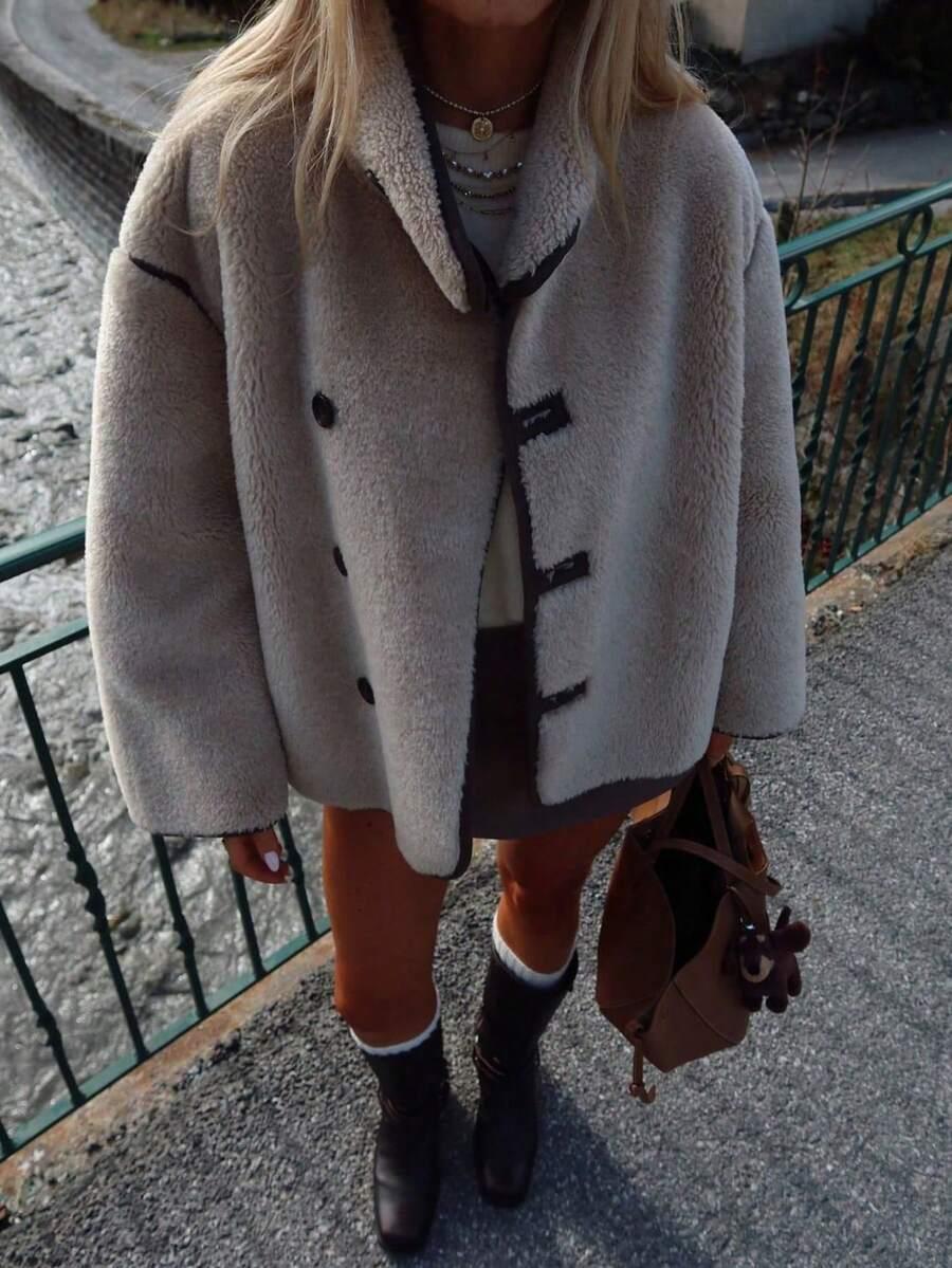 SHEIN KURTKA MIŚ GUZIKI W01__L