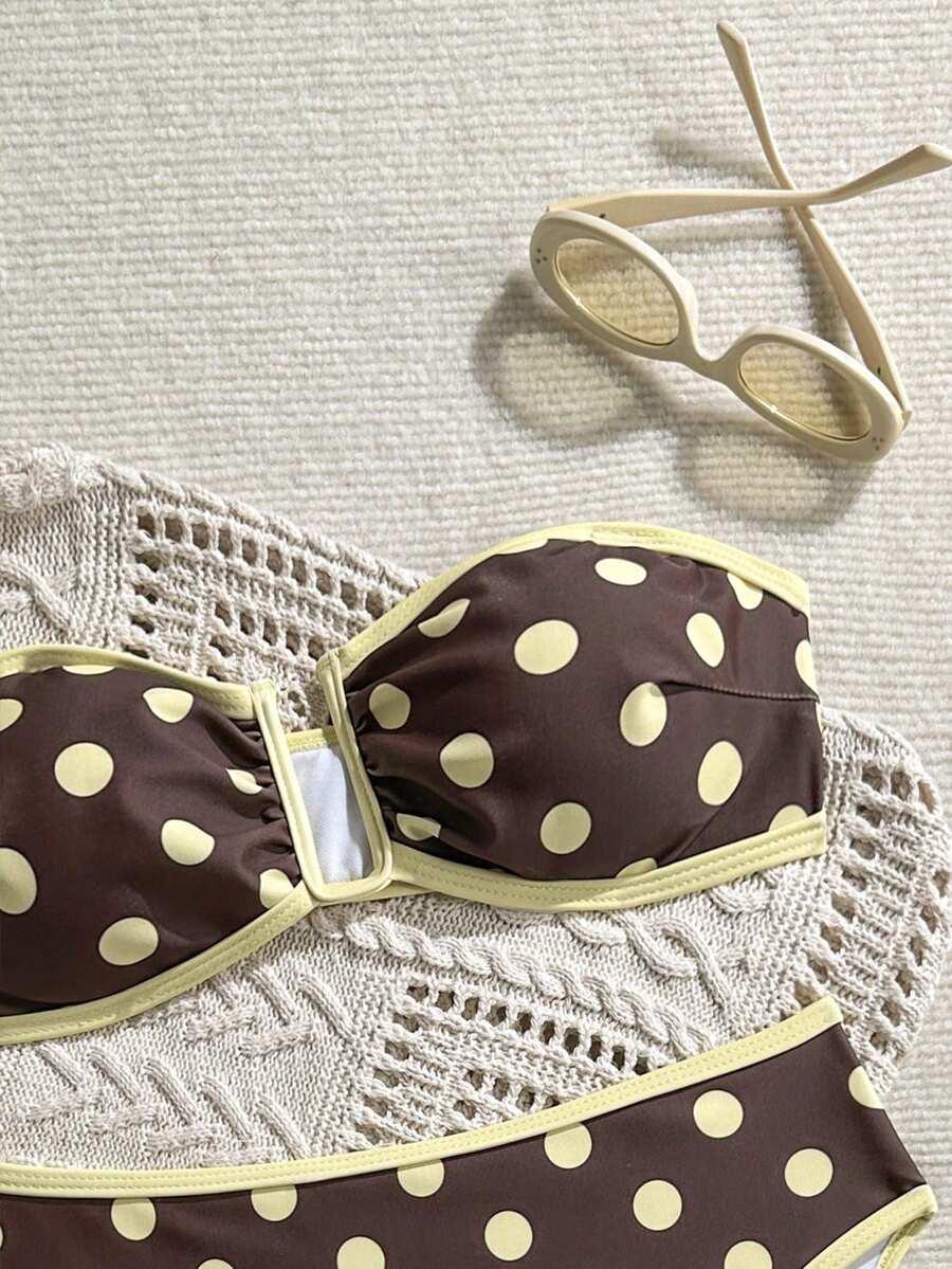 SHEIN DWUCZĘŚCIOWY STRÓJ KĄPIELOWY WZÓR GROSZKI S09__46