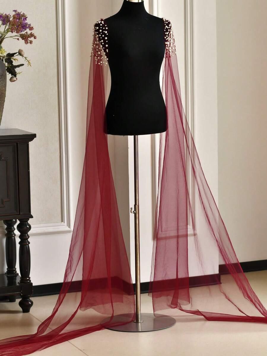 SHEIN CZERWONE TIULOWE RĘKAWY S07__160