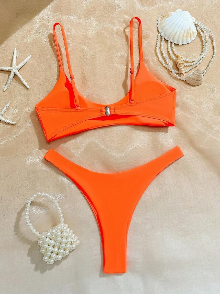 SHEIN POMARAŃCZOWY DWUCZĘŚCIOWY STRÓJ KĄPIELOWY S09__XS
