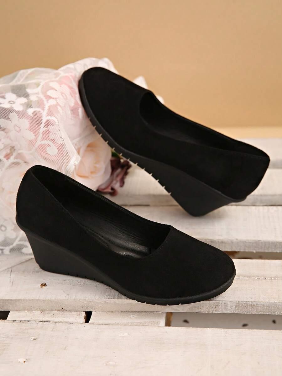 SHEIN CZARNE CZÓŁENKA IMITACJA ZAMSZU S06__40