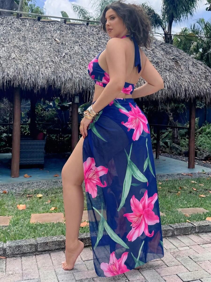 SHEIN STRÓJ KĄPIELOWY DWUCZĘŚCIOWY SARONG KOMPLET S09__XXL
