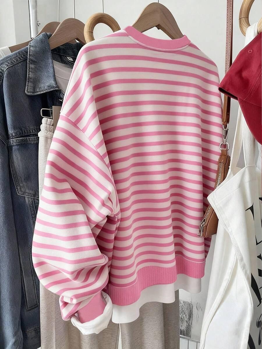 SHEIN RÓŻOWA BLUZA PASKI S06__L