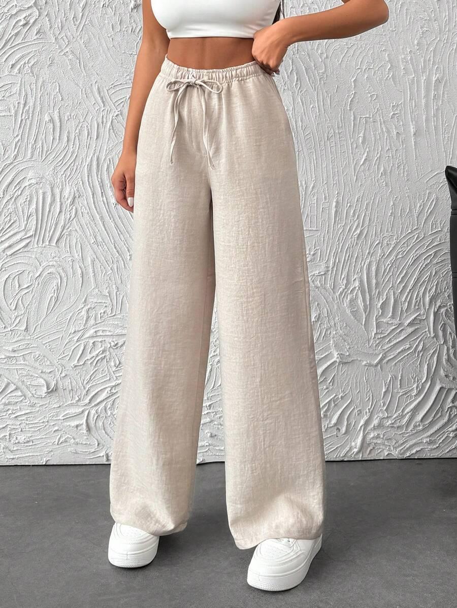 SHEIN BEŻOWE SPODNIE CASUAL S06__S