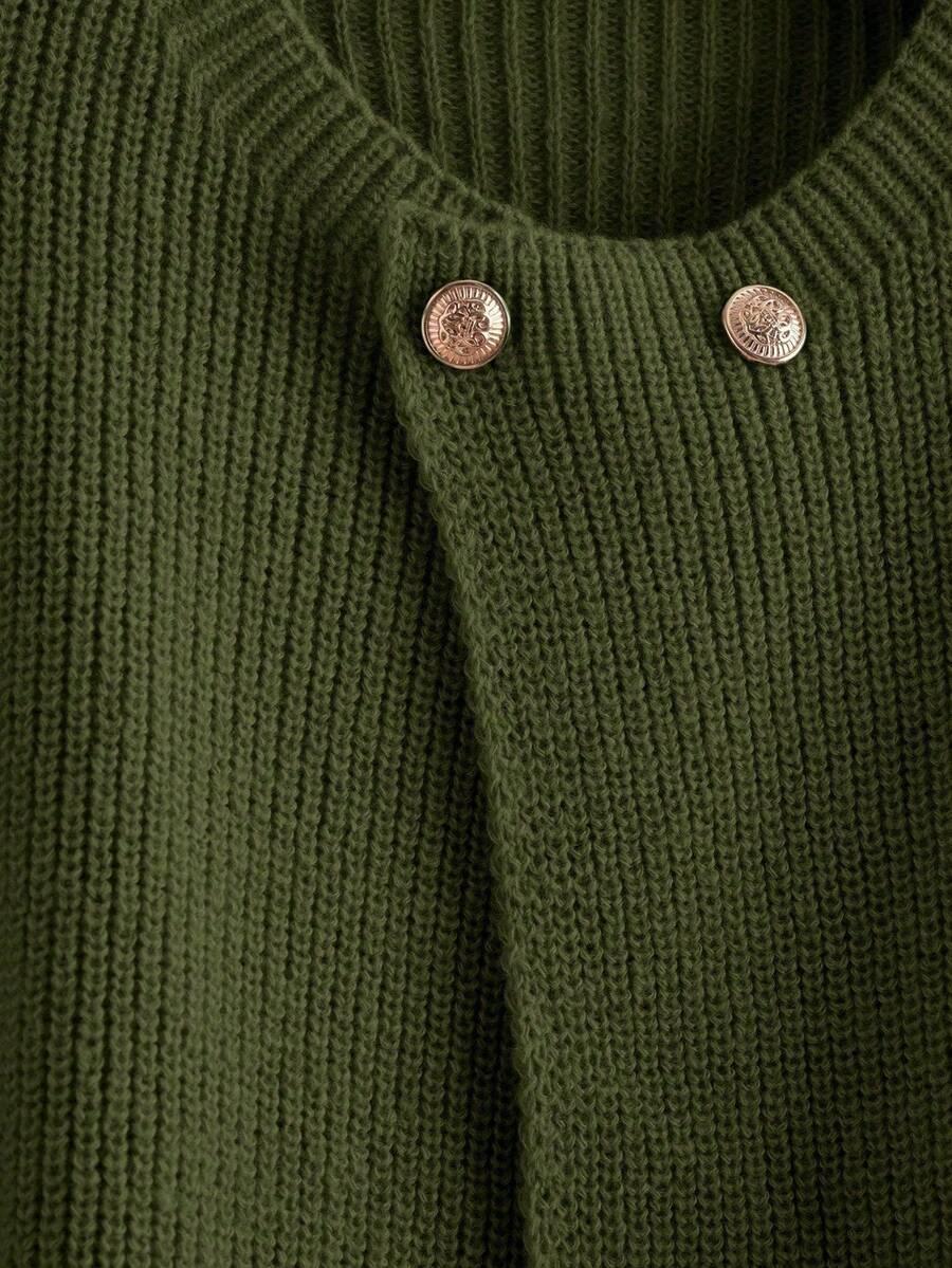 SHEIN ZIELONY SWETER GUZIKI S06__M