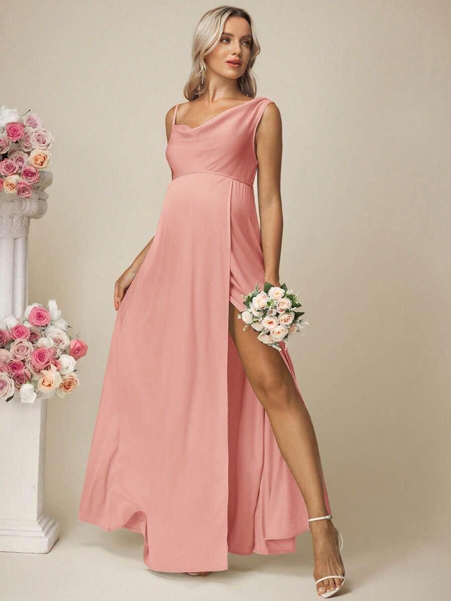 SHEIN RÓŻOWA MAXI SUKIENKA CIĄŻOWA S06__XL