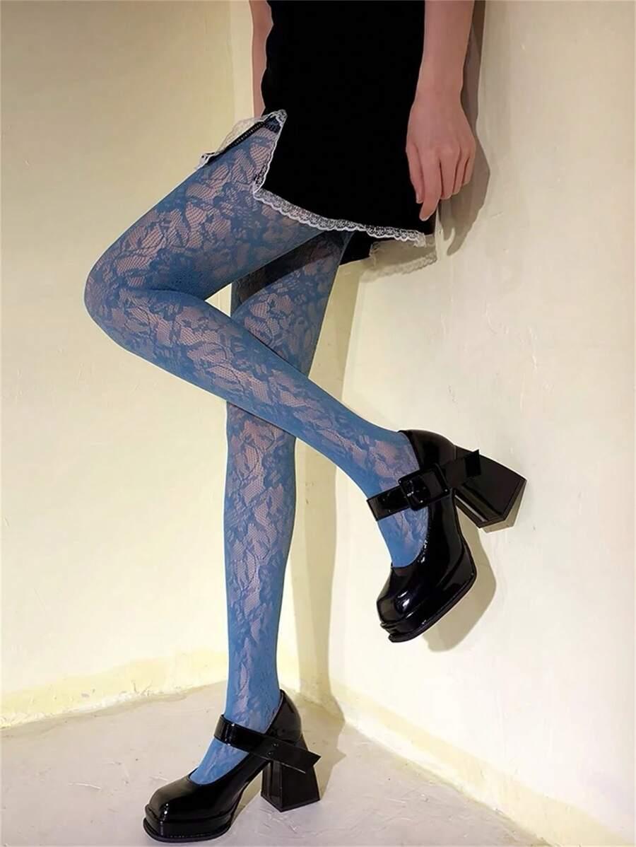 SHEIN NIEBIESKIE RAJSTOPY WZÓR S07__UNIWERSALNY