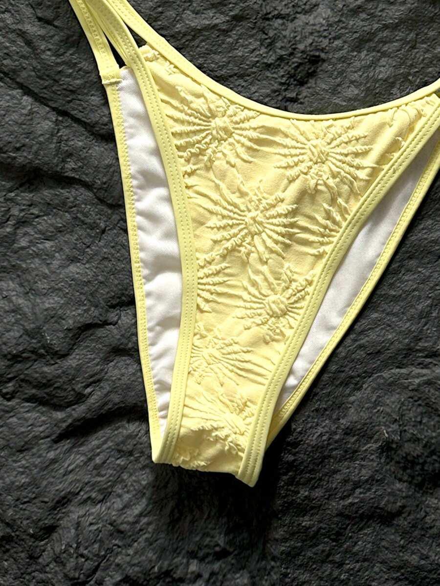 SHEIN ŻÓŁTY STRÓJ KĄPIELOWY DWUCZĘŚCIOWY S09__XS