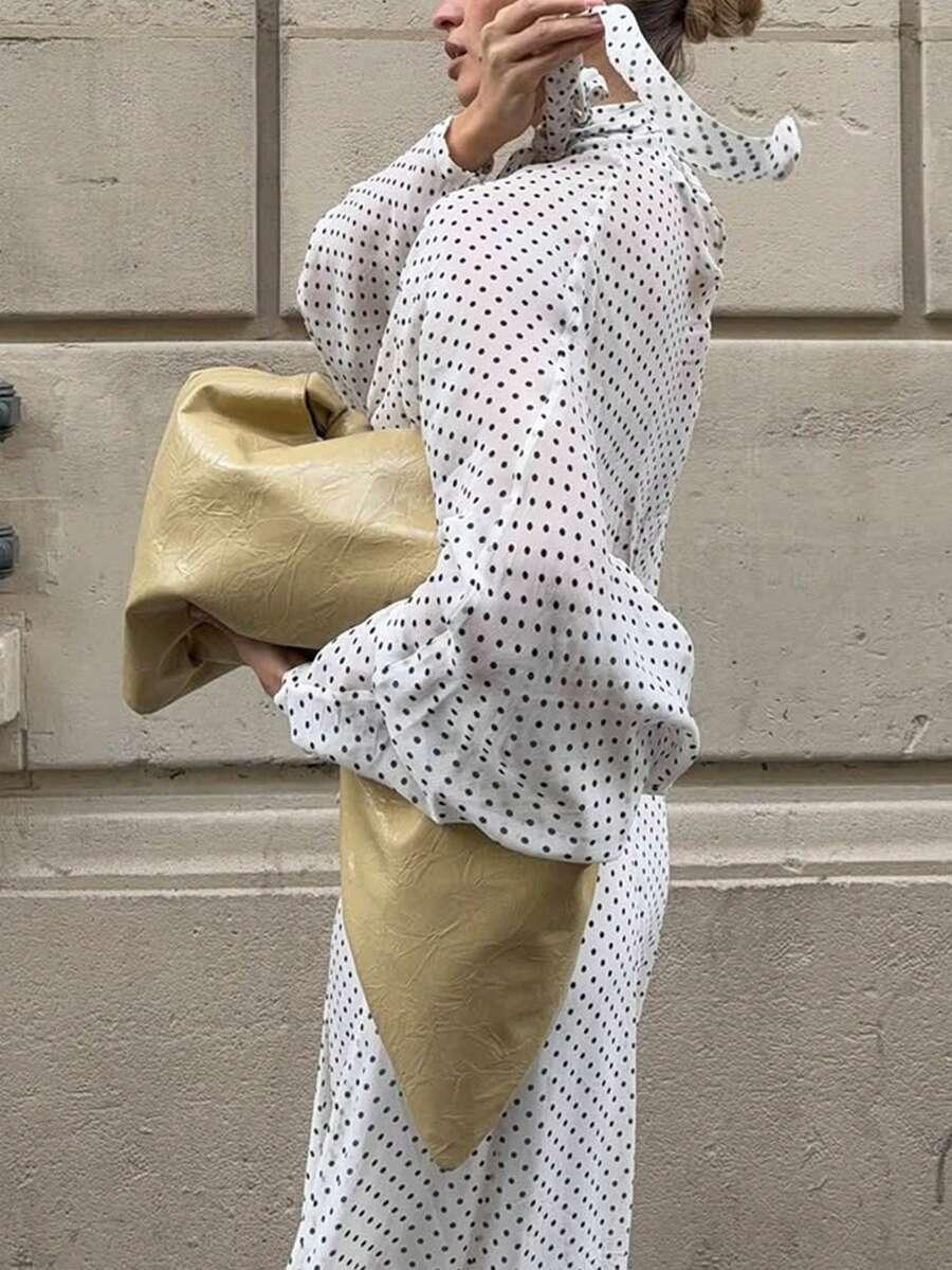 SHEIN BLUZKA SPÓDNICA KOMPLET GROSZKI S09__XL