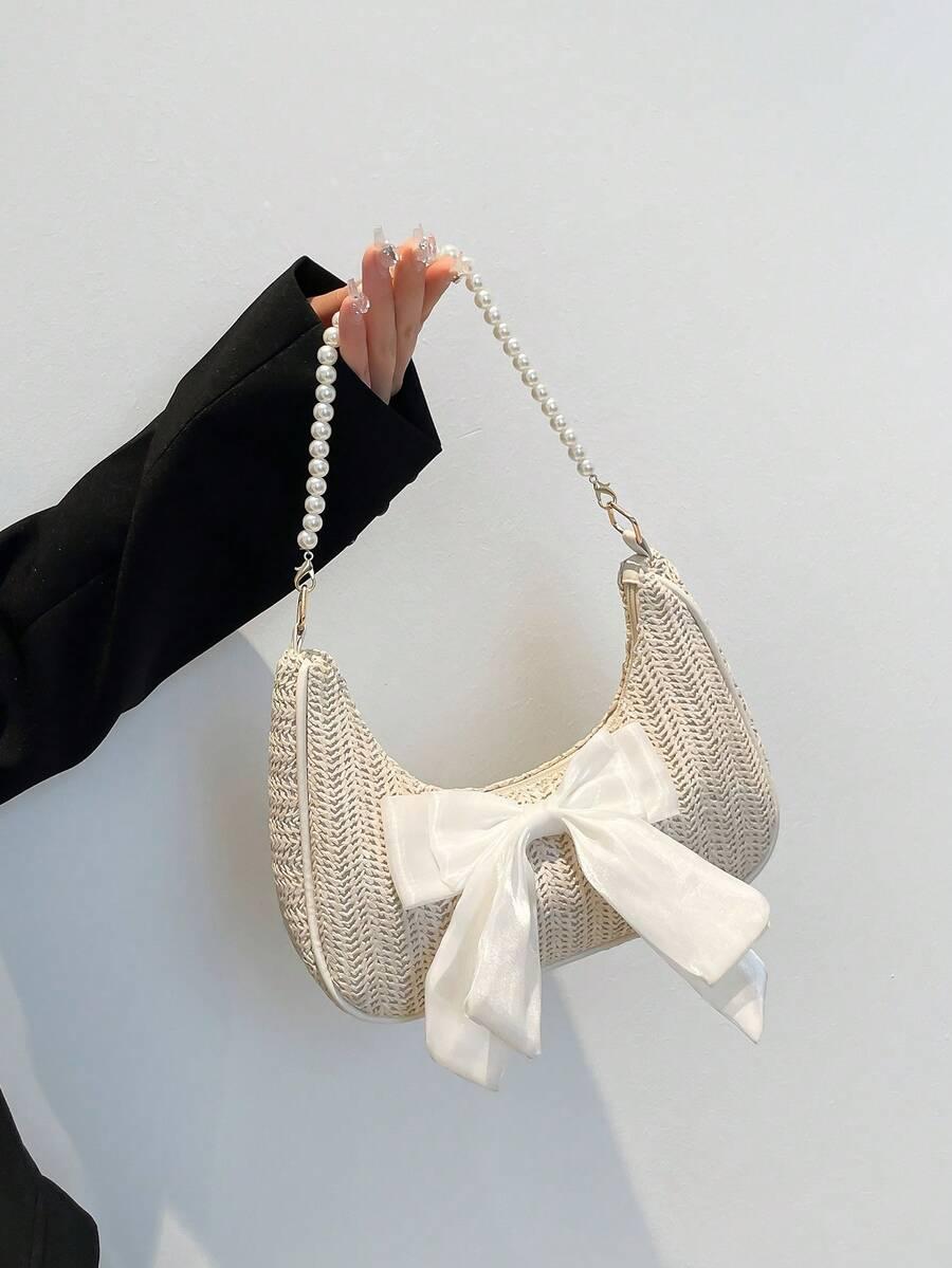 SHEIN BEŻOWA TOREBKA KOKARDA S07__18X26