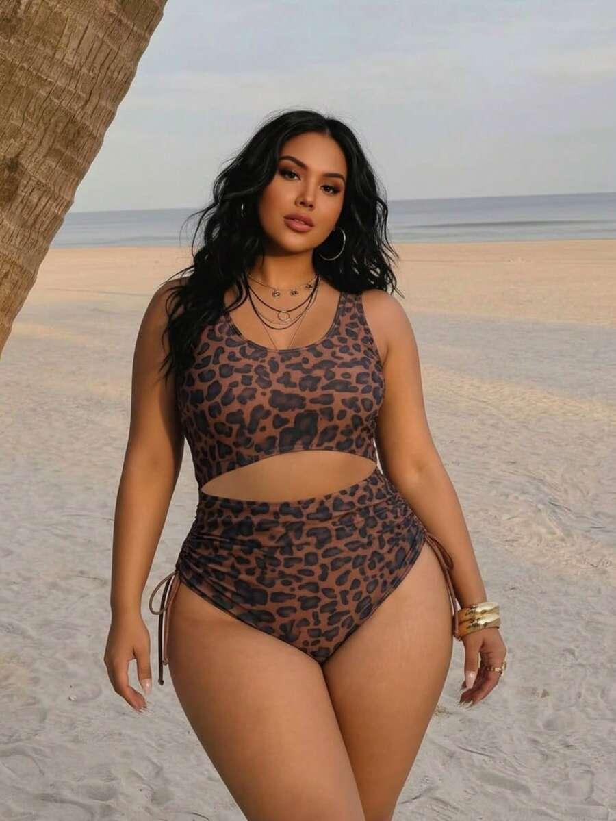 SHEIN JEDNOCZĘŚCIOWY STRÓJ KĄPIELOWY ANIMAL PRINT S09__48