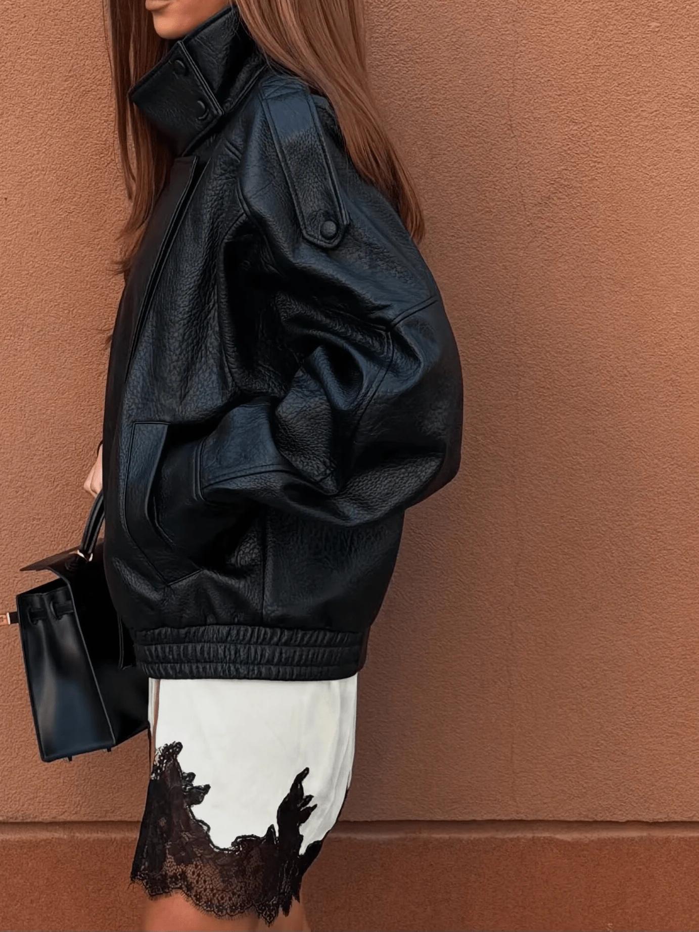 SHEIN CZARNA KURTKA IMITACJA SKÓRY S06__XS