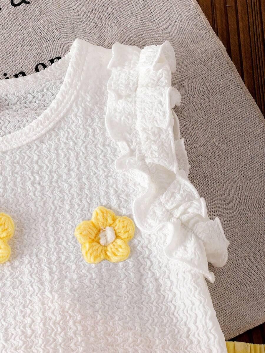 SHEIN KOMPLET TOP SPODENKI KWIATY PK01__116-122